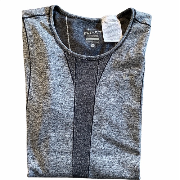 Nike Dri-fit running long sleeve top size M Gray - Picture 7 of 9